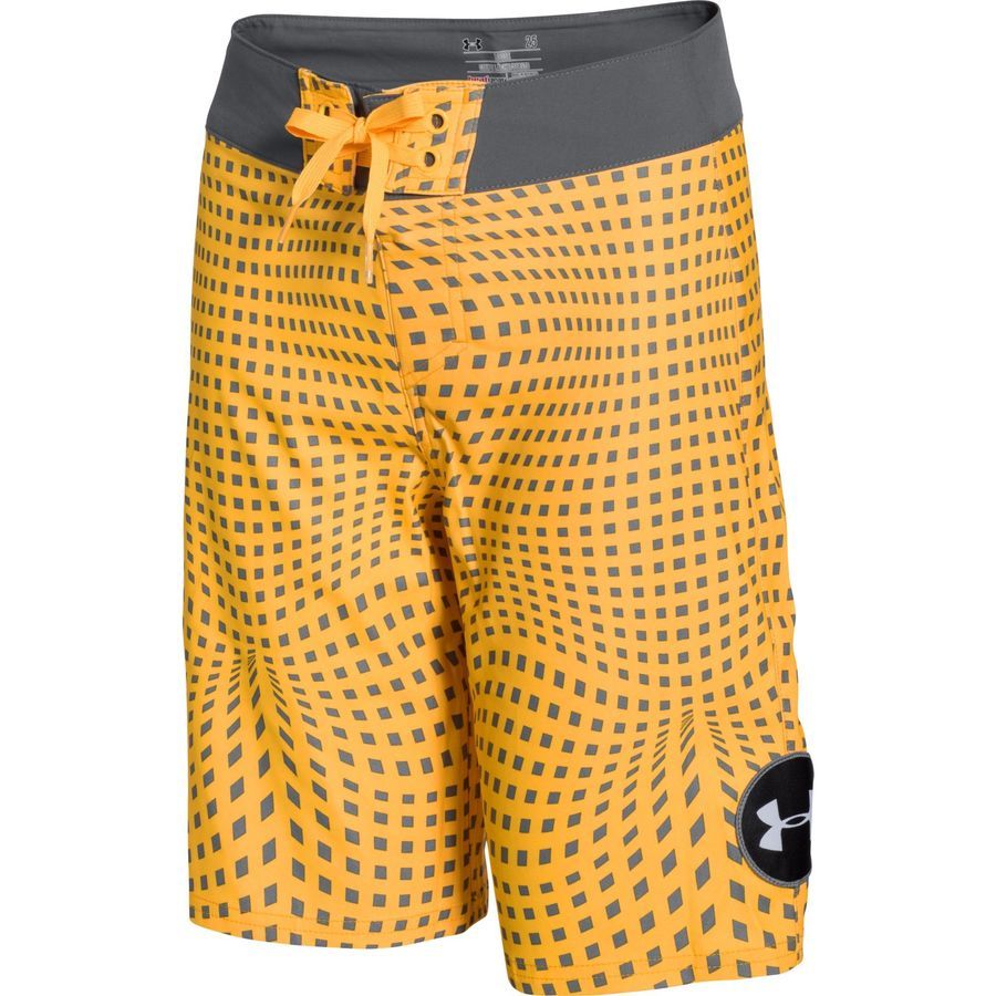 Under Armour Barrel Board Short - Boys'&nbsp;Yuzu Orange/White