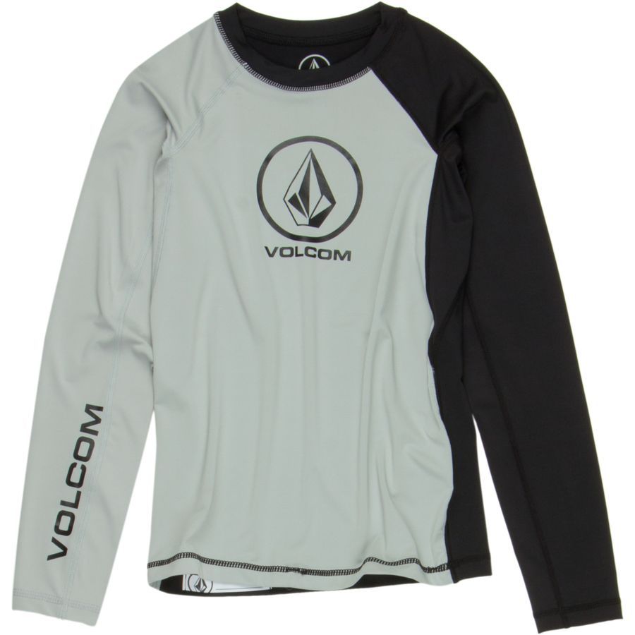 Volcom Colorblock Rashguard - Long-Sleeve - Boys'&nbsp;Cement Grey
