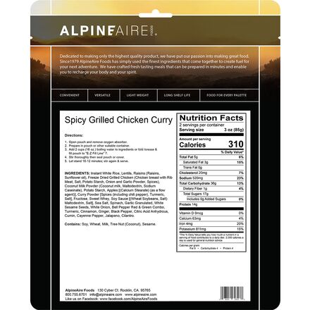AlpineAire - Spicy Grilled Chicken Curry
