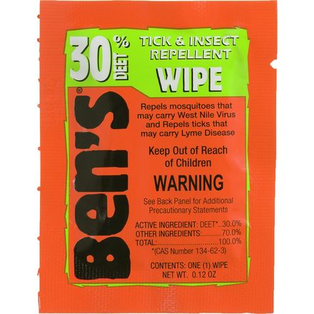 Adventure Ready Brands - Ben's 30 Deet Tick & Insect Repellent Field Wipe - 12 Pack