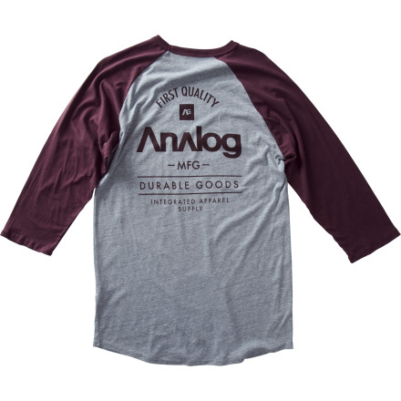 Analog - Goods Front and Back Baseball T-Shirt - 3/4-Sleeve - Men's 