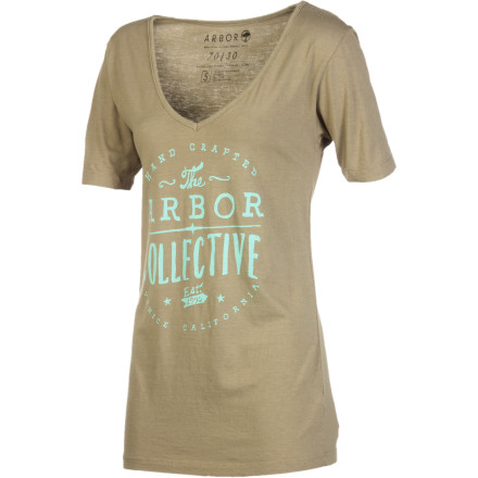 Arbor Collective V Neck T Shirt Short Sleeve Women's