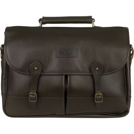 Barbour - Leather 11.5L Briefcase - Dark Brown