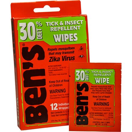 Ben's - 30% Tick & Insect Repellent Wipes