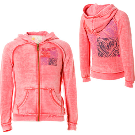 Billabong Blue Skies Full Zip Hooded Sweatshirt Little Girls