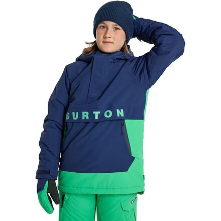 Burton - Frostner Insulated Anorak Jacket - Boys' - Dress Blue/Galaxy Green