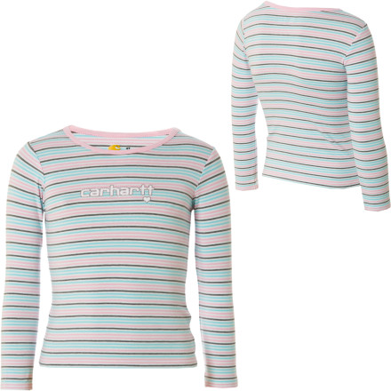 Carhartt Car Heart Stripe T Shirt Long Sleeve Toddler Girls
