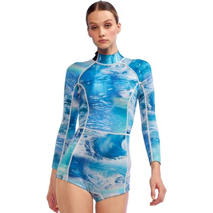 Cynthia Rowley - Water Camo .5mm Spring Wetsuit - Women's - Blue Rainbow