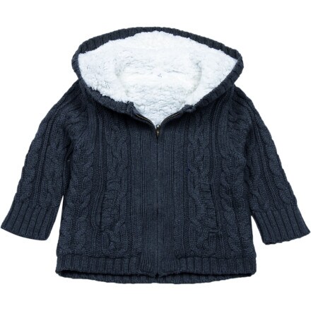 Egg - Zipper Cable Faux Fur Hoodie - Toddler Boys'