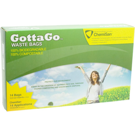 Global Sanitation Solutions GottaGo Waste Disposal Bags w Chemisan 14 Applications