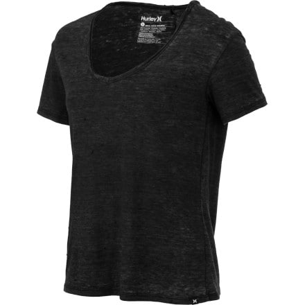 Hurley - Solid Burnout Boyfriend V-Neck T-Shirt - Women's
