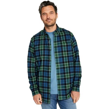 Long Sleeve Scotch Plaid Regualr Flannel Shirt - Men's
