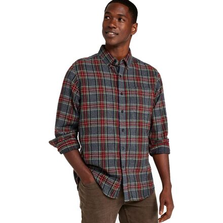 Long Sleeve Scotch Plaid Regualr Flannel Shirt - Men's