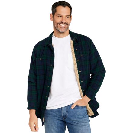 Sherpa Lined Scotch Long-Sleeve Regular Plaid Shirt - Men's