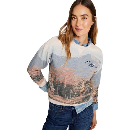 Signature Camp Print Regular Crewneck Sweatshirt - Women's