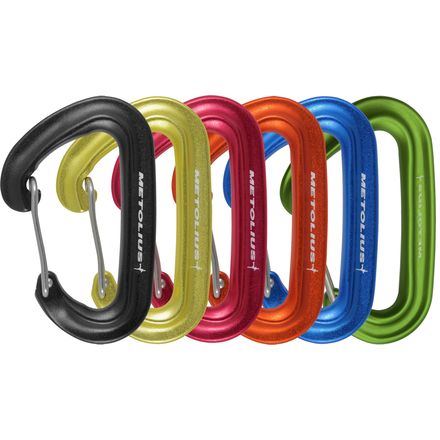 Metolius - F.S. Mini II Jet Carabiner Set - 6-Pack - Blue/Yellow/Orange/Red/Black/Green