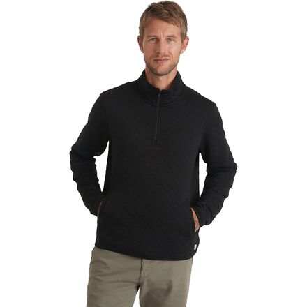 Marine Layer - Corbet Quilted Pullover - Men's - Black Heather