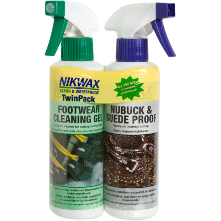 Nikwax - Nubuck/Suede and Cleaning Gel Duo-Pack - 300ml Spray