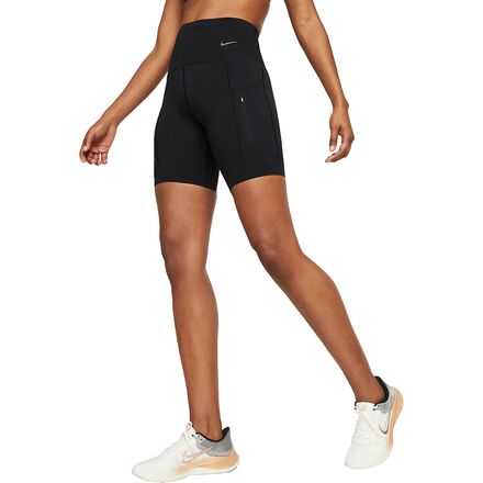 Nike - Dri-Fit Go HR 8in Short - Women's - Black/Black