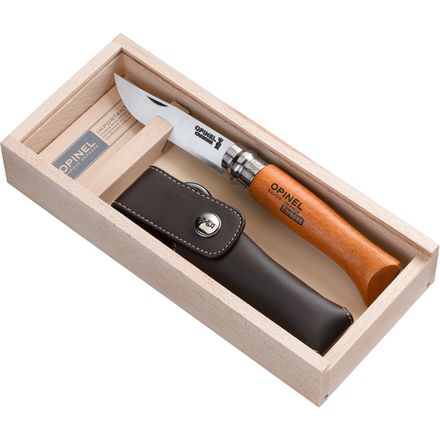 Opinel - Carbon Tradition Knife - Wooden Gift Box and Sheath