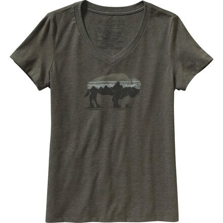 Patagonia - Fitz Roy Bison V-Neck T-Shirt - Short-Sleeve - Women's