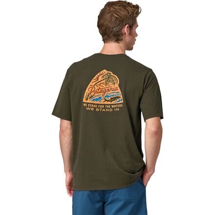 Patagonia - Take a Stand Responsibili-Tee Shirt - Men's - Bayou Badge/Basin Green