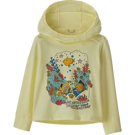 Patagonia - Capilene Silkweight Sun Hooded Shirt - Infants' - Coral Campout/Isla Yellow