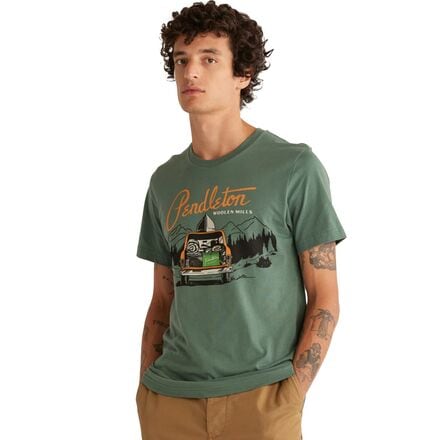 Pendleton - Camper Graphic T-Shirt - Men's - Pine/Orange