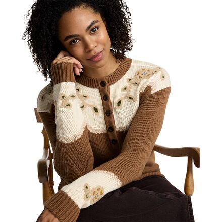 Western Floral Henley Sweater - Women's