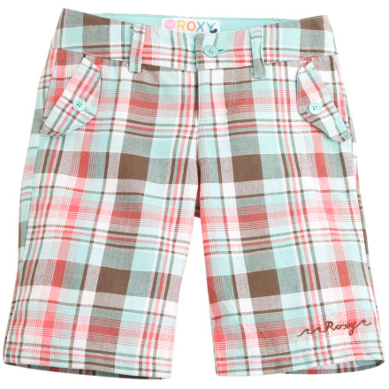 Roxy Heads Up Plaid Short - Little Girls'