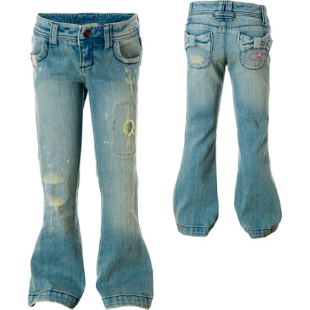 Roxy Beau Bell Flare Denim Pant - Little Girls'