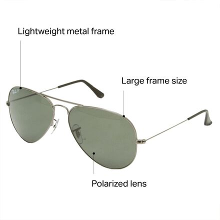 Ray-Ban - Aviator Large Metal Polarized Sunglasses