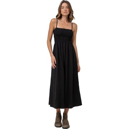 Rhythm - Classic Shirred Midi Dress - Women's - Black