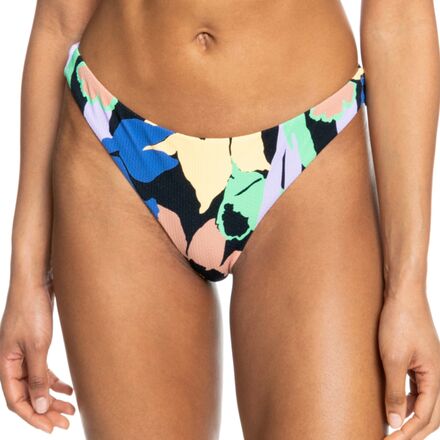 Roxy - Color Jam Cheeky Bikini Bottom - Women's - Anthracite/Flower Jammin
