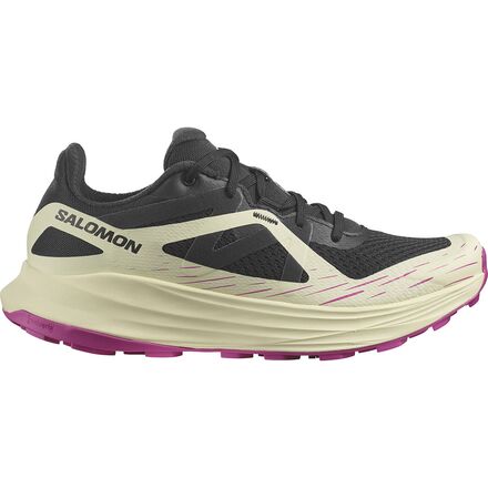 Salomon - Ultra Flow Trail Running Shoe - Women's - Black/Transparent Yellow/Rose Violet