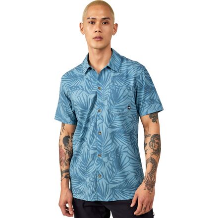 686 - Nomad Perforated Button-Up Short-Sleeve Shirt - Men's - Palm Blue