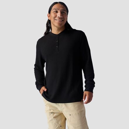 Stoic - Wicking Waffle Long-Sleeve Henley - Men's - Stretch Limo