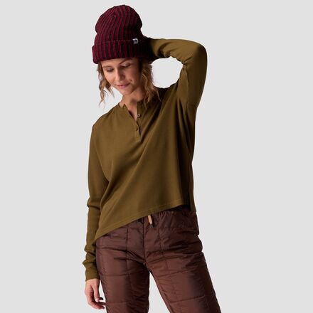 Wicking Waffle Long-Sleeve Henley - Women's