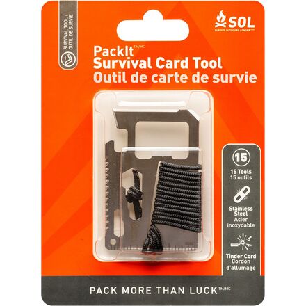 S.O.L Survive Outdoors Longer - AMK Packit Card Tool - One Color