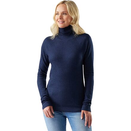 Thermal Merino Rib Turtleneck Top - Women's