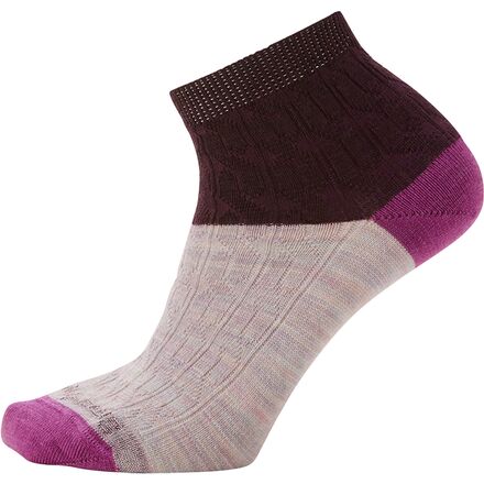 Smartwool - Everyday Cable Ankle Boot Sock - Women's - Bordeaux