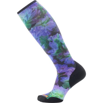 Ski Targeted Cushion Electric Lotus Print OTC Sock - Women's