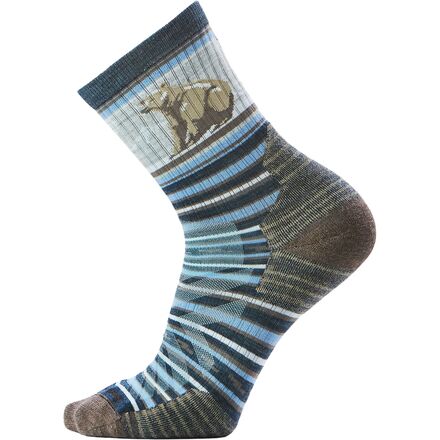 Hike Targeted Cushion Bear Stripe Mid Crew Sock - Men's