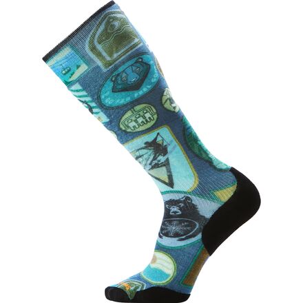 Ski Targeted Cushion Explorer Print OTC Sock - Men's