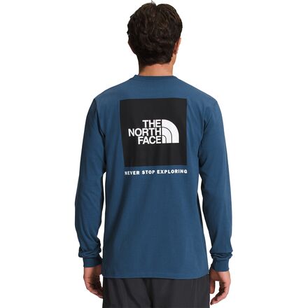 The North Face - Long-Sleeve Box NSE T-Shirt - Men's - Shady Blue/TNF Black