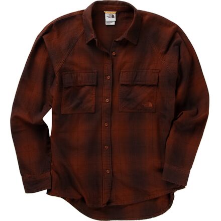 The North Face - Set Up Camp Flannel - Women's - Brandy Brown Medium Half Dome Shadow Plaid