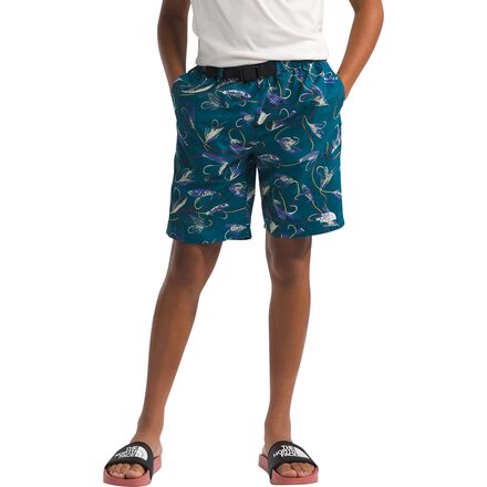 The North Face - Amphibious Class V Belted Short - Boys' - Blue Moss Gone Fishing Print