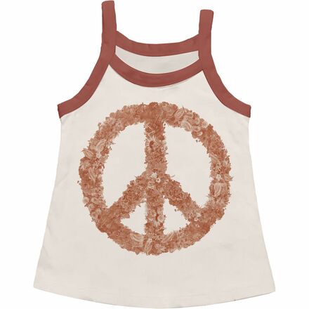 Tiny Whales - Peace Flowers Racer Back Tank - Girls'