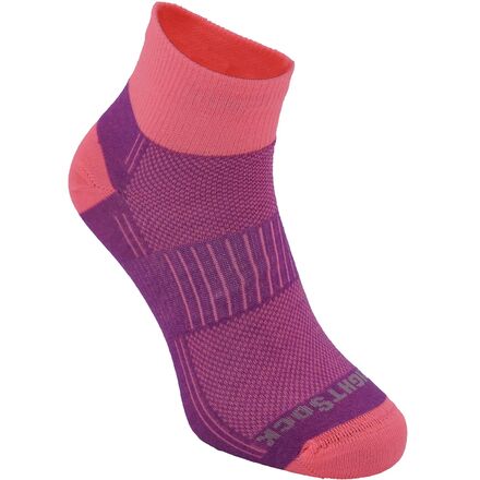Wrightsock - CoolMesh ll 1/4 Running Sock - Plum/Pink