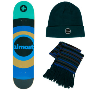Almost Winter V3 7.5 R7 Skateboard Deck Package w/ Beanie and Scarf